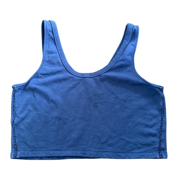 aerie Tops - Aerie Scoop Neck Waist Cropped Tank XL Blue
